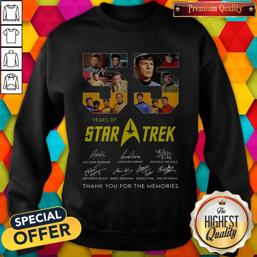 Official 55 Years Of Star Trek Thank You For The Memories Signatures Shirt