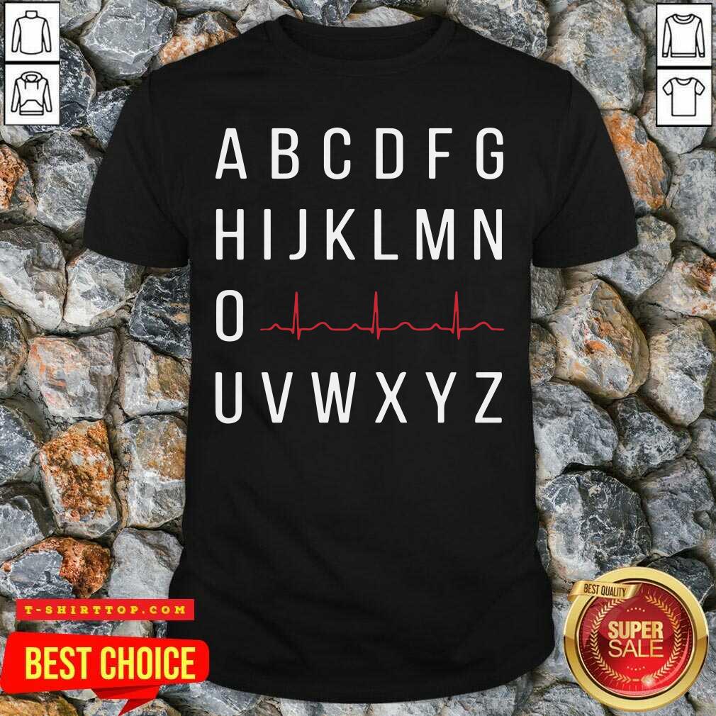 Official A B C D E F G H I J K L M N O Heartbeat U V W X Y Z Nurse T-Shirt