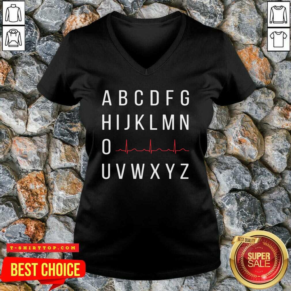 Official A B C D E F G H I J K L M N O Heartbeat U V W X Y Z Nurse T-Shirt