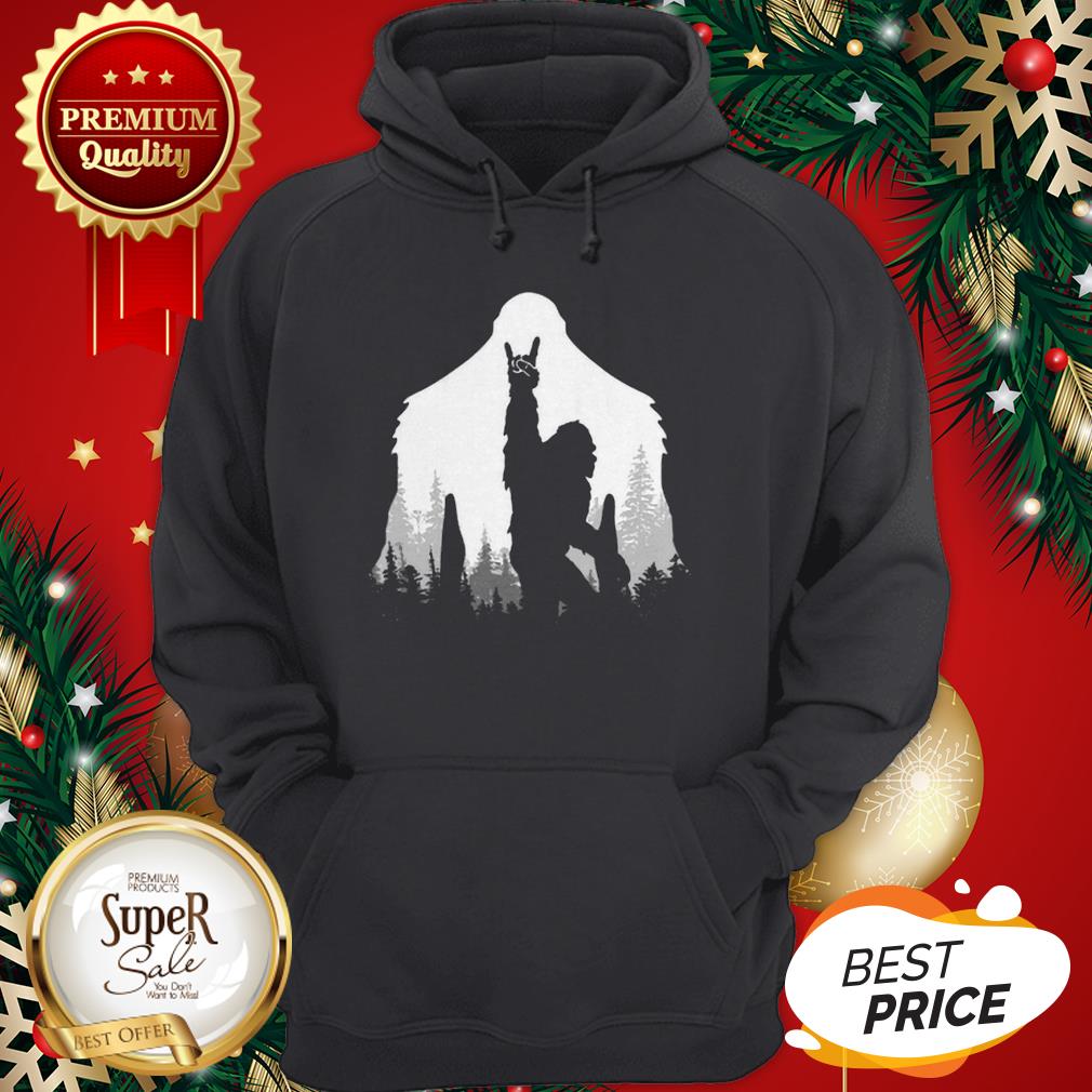 Official Bigfoot Rock And Roll Hand Sign Natural Shirt