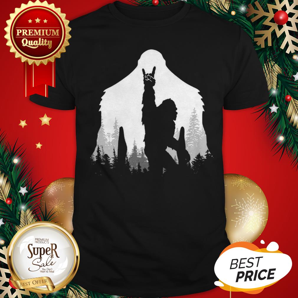 Official Bigfoot Rock And Roll Hand Sign Natural Shirt