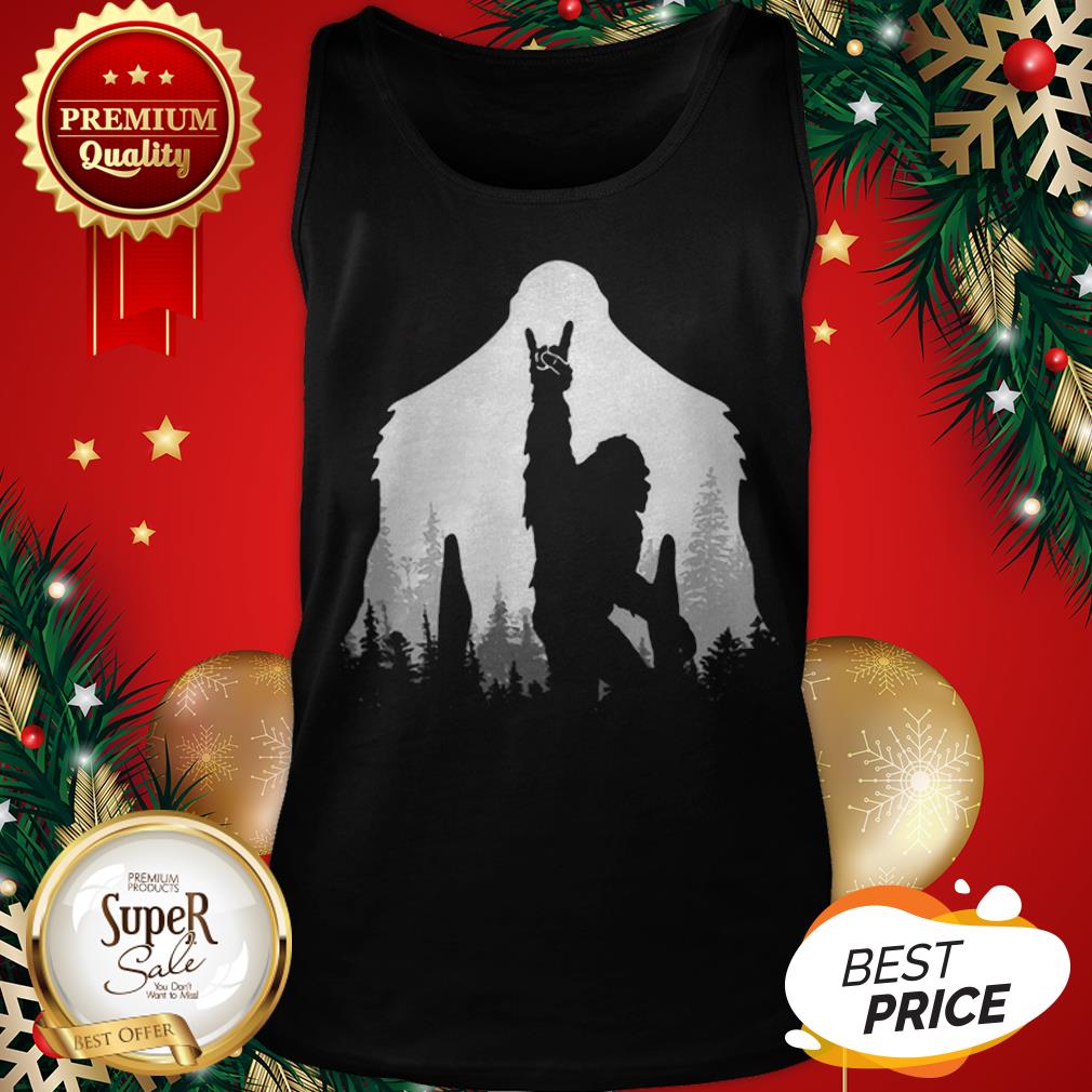 Official Bigfoot Rock And Roll Hand Sign Natural Shirt