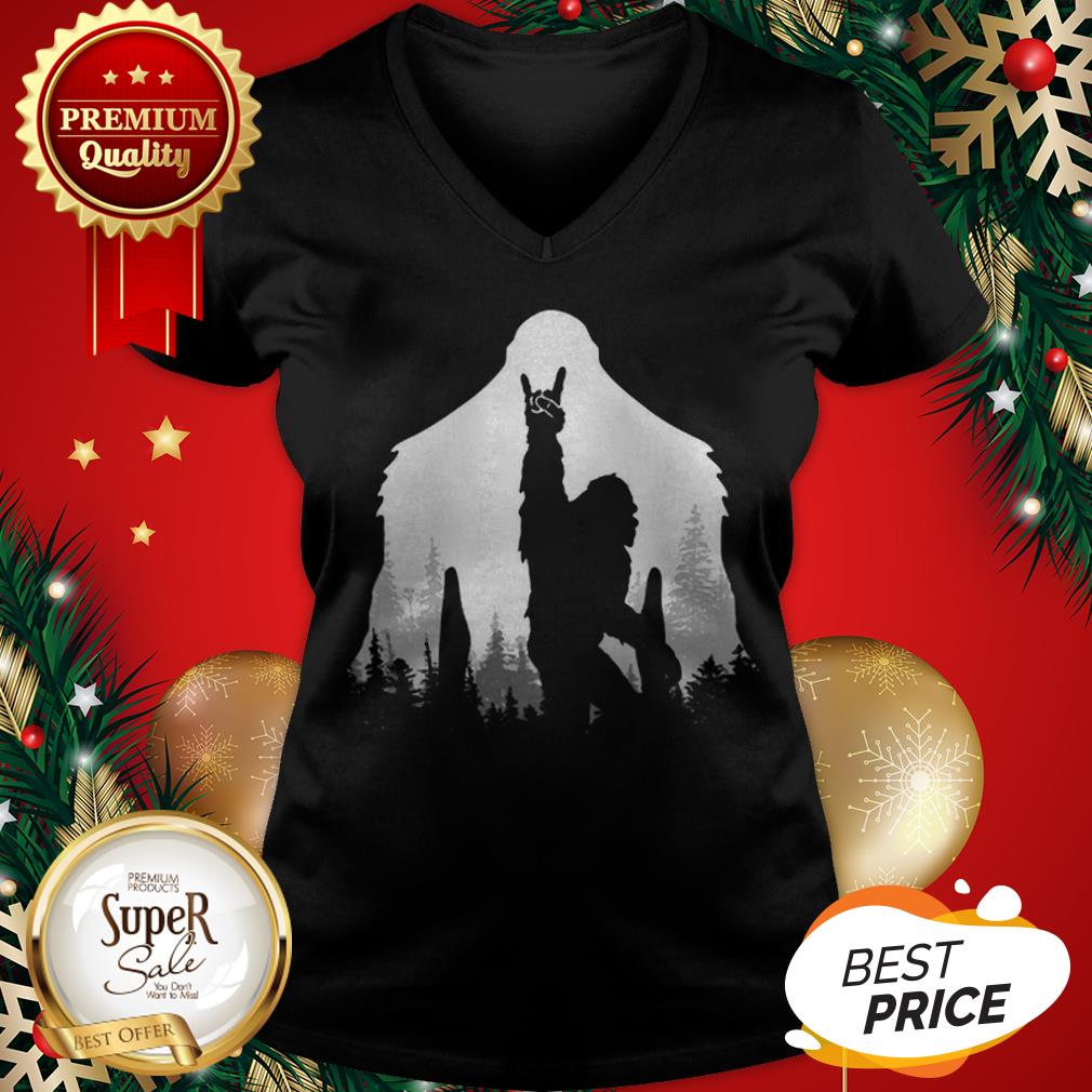 Official Bigfoot Rock And Roll Hand Sign Natural Shirt