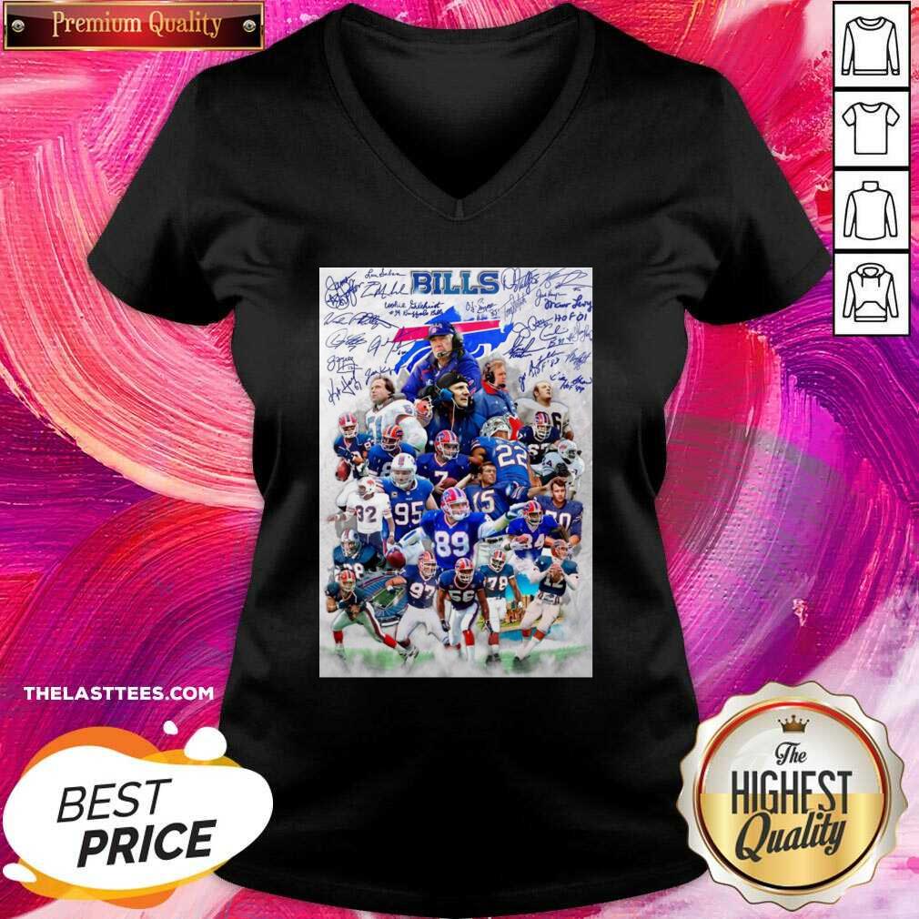 Official Buffalo Bills Team Football Full Player 2021 Signatures Shirt