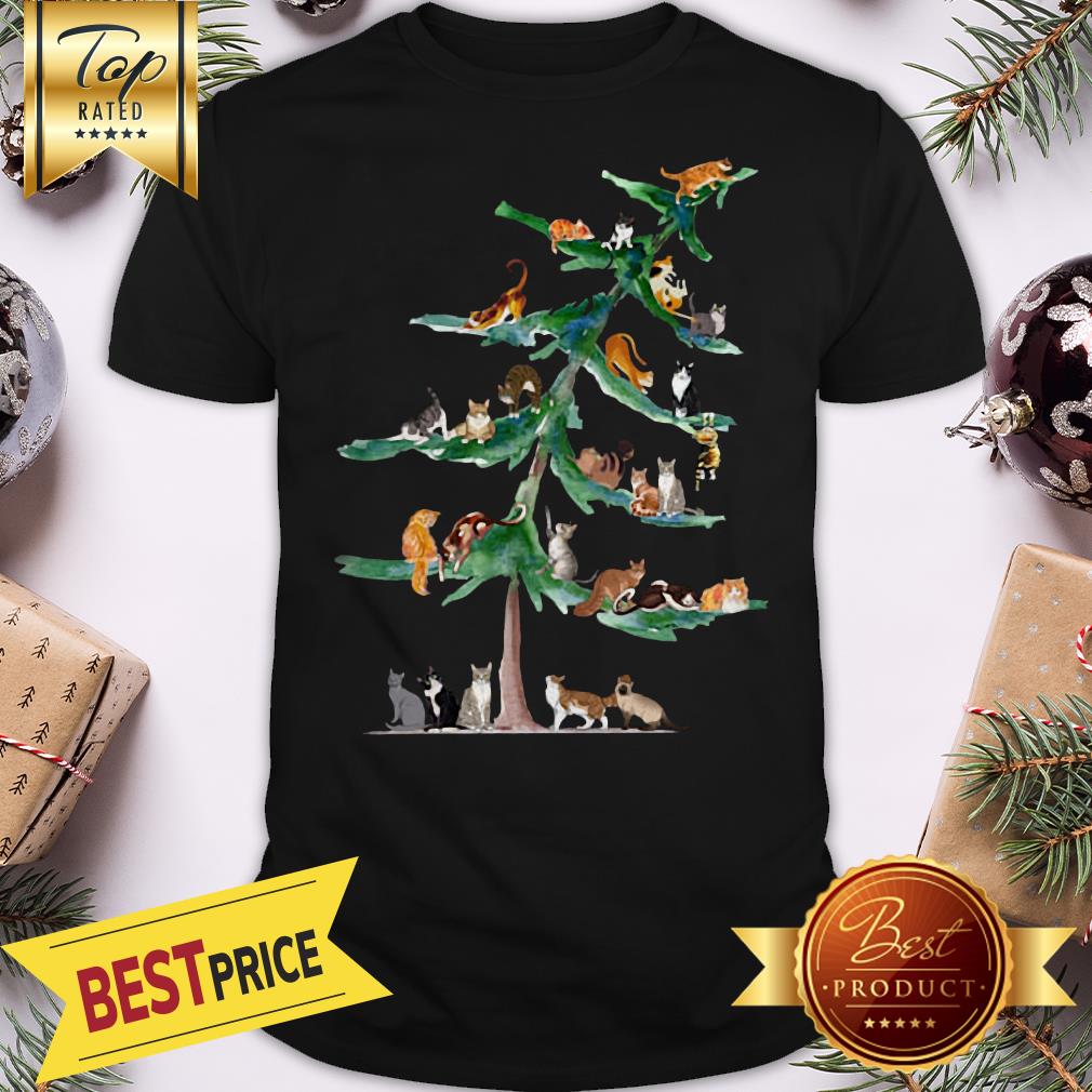 Official Cats Tree Christmas Shirt