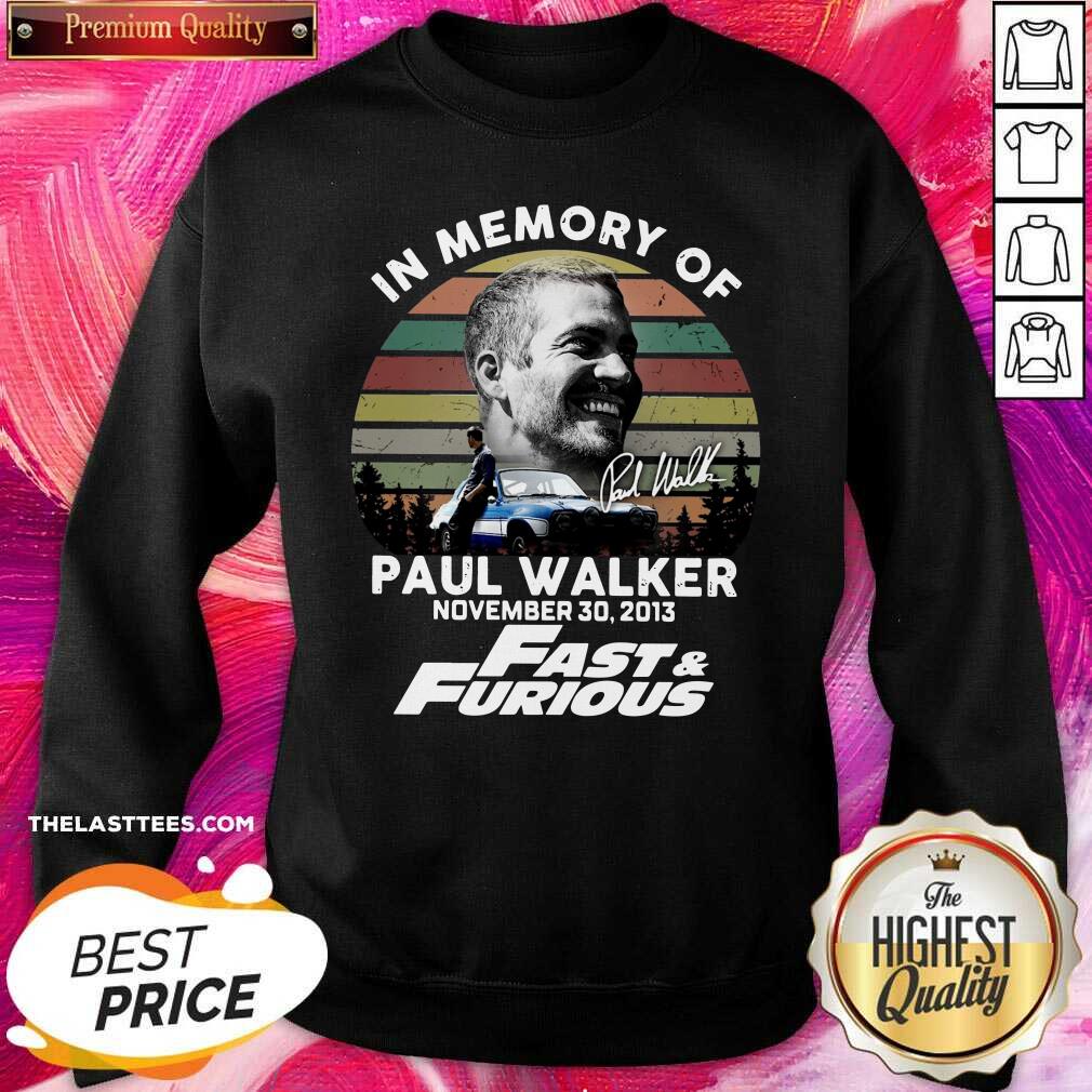 Official In Memory Of Paul Walker November 30 2013 Vintage Shirt