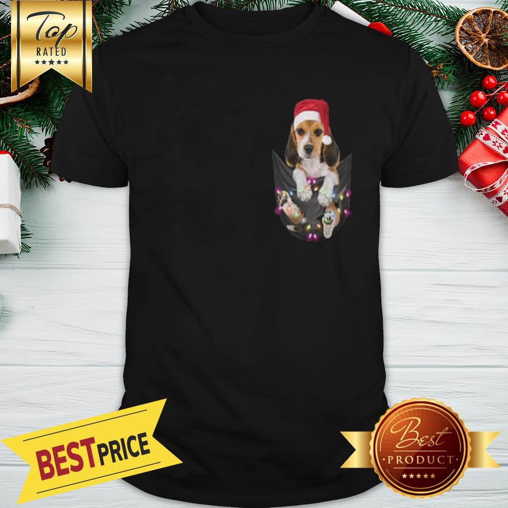 Official Santa Beagle In Pocket Christmas Light Shirt