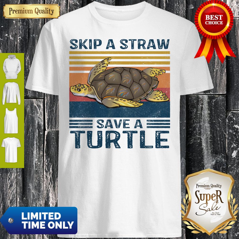 Official Skip A Straw Save A Turtle Vintage Shirt