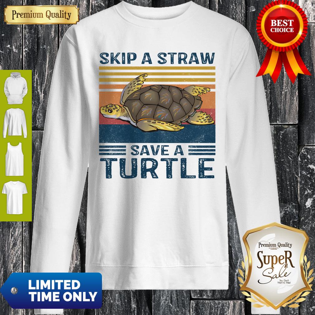 Official Skip A Straw Save A Turtle Vintage Shirt