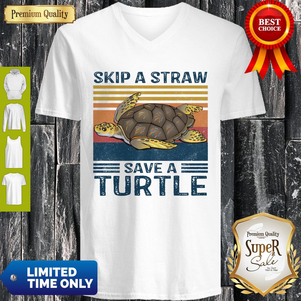 Official Skip A Straw Save A Turtle Vintage Shirt