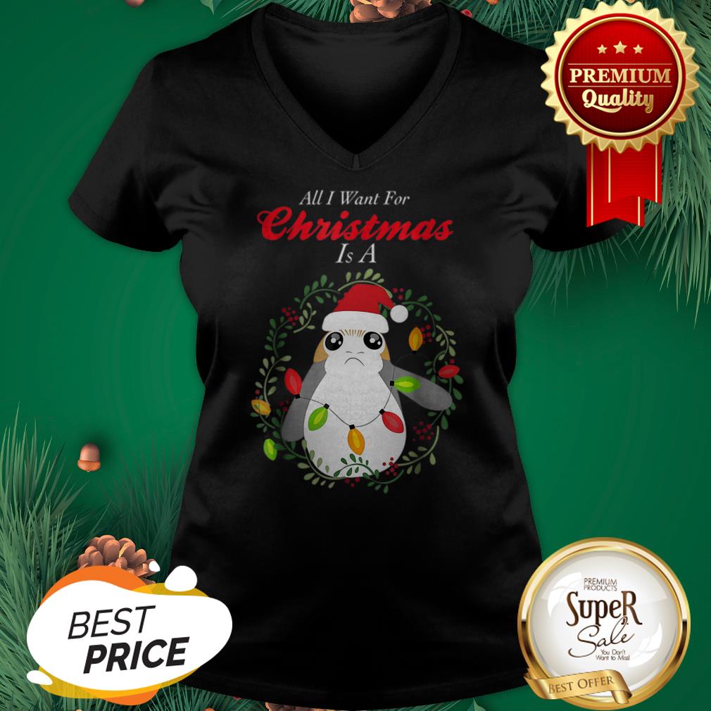 Official Star Wars Porg All I Want Christmas Holiday Shirt