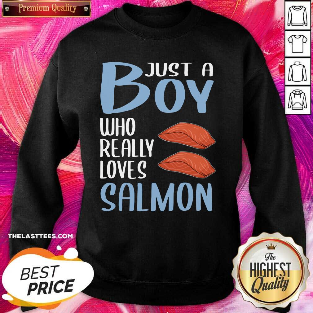Perfect Bbq Just A Boy Who Really Loves Salmon Shirt