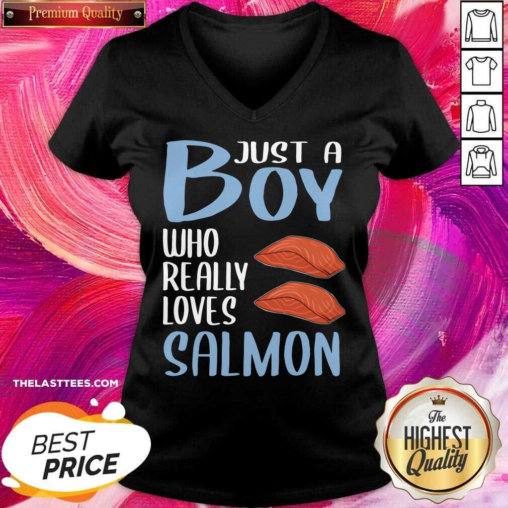 Perfect Bbq Just A Boy Who Really Loves Salmon Shirt
