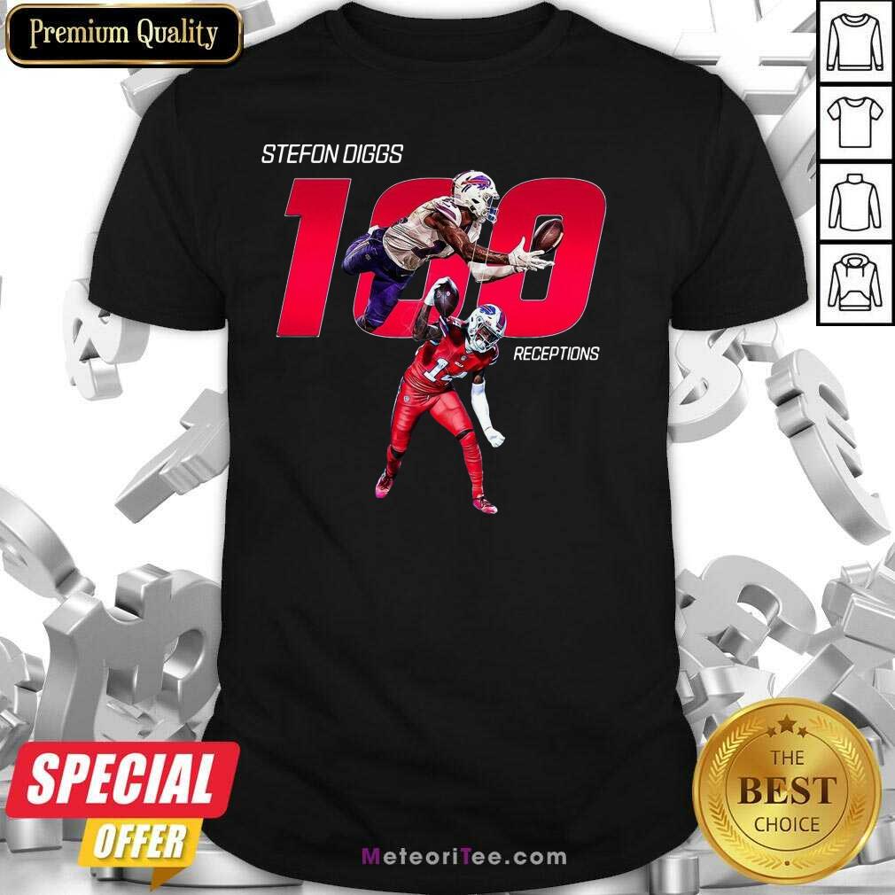Perfect Buffalo Bills Stefon Diggs 100 Receptions Shirt