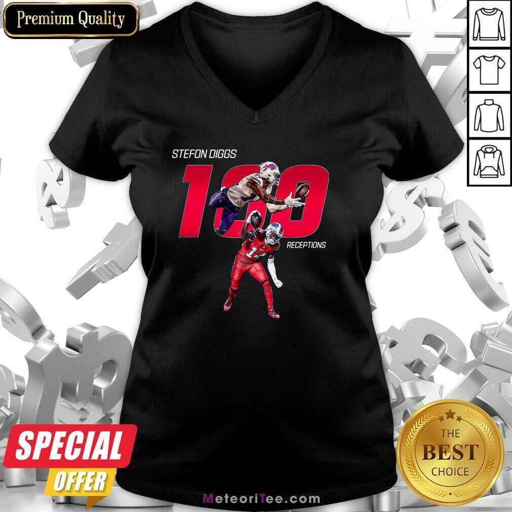 Perfect Buffalo Bills Stefon Diggs 100 Receptions Shirt