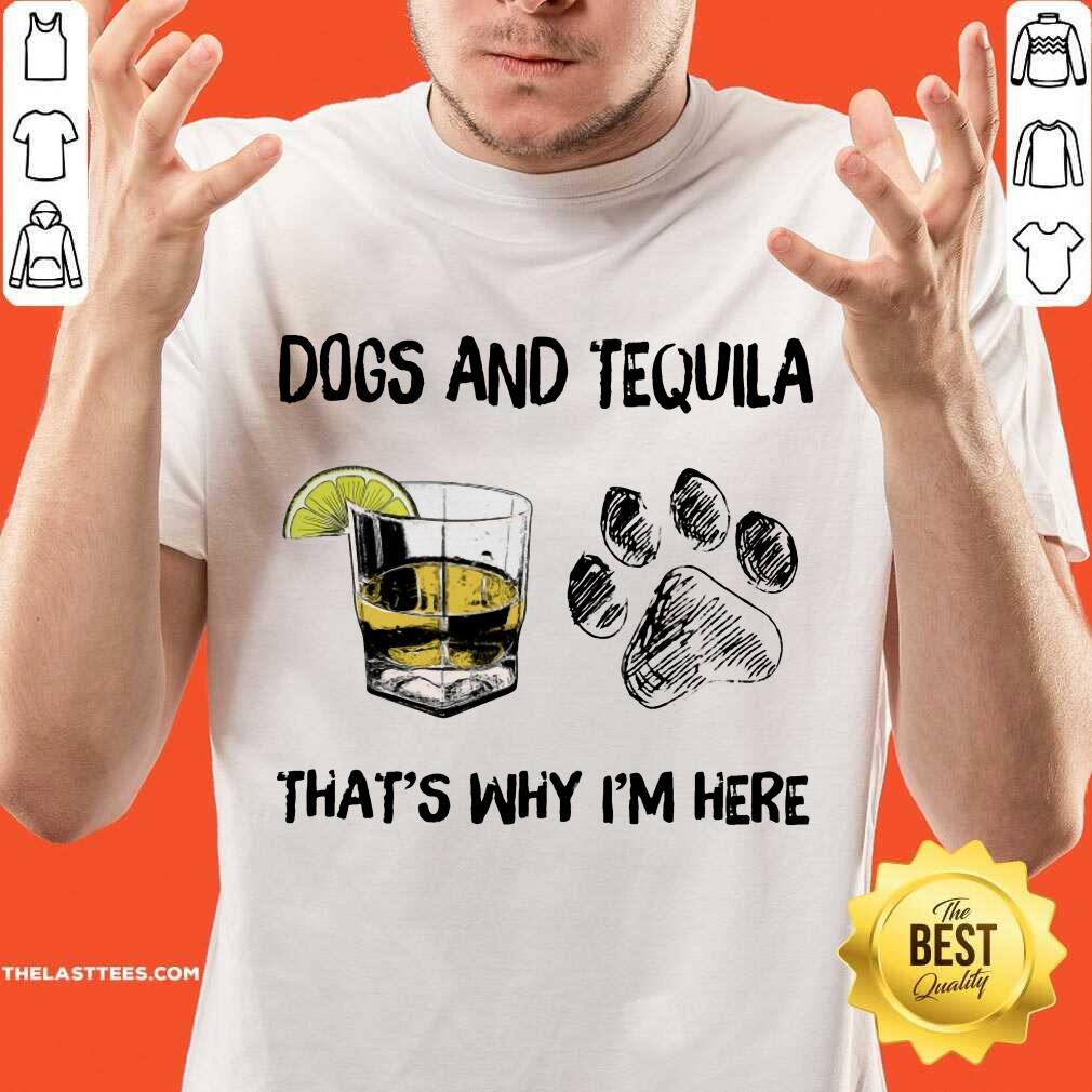 Premium Dog And Wine That'S Why I'M Here Shirt