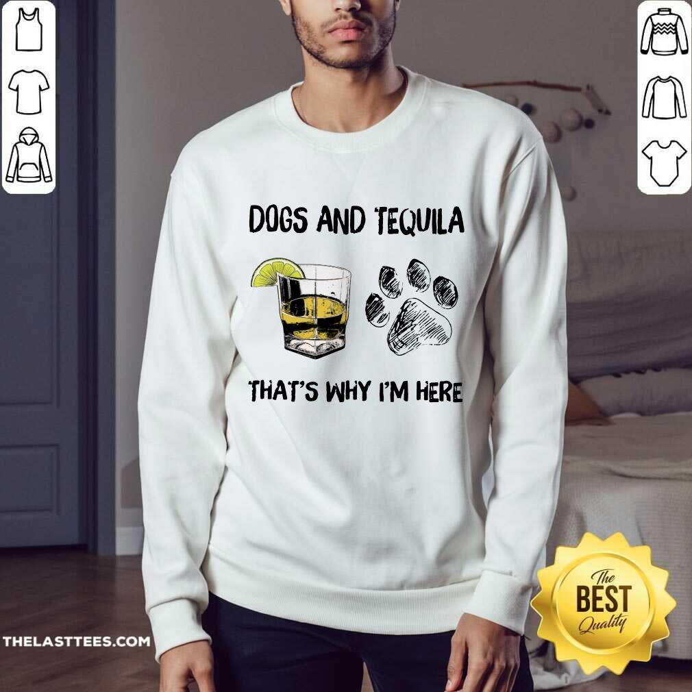 Premium Dog And Wine That'S Why I'M Here Shirt