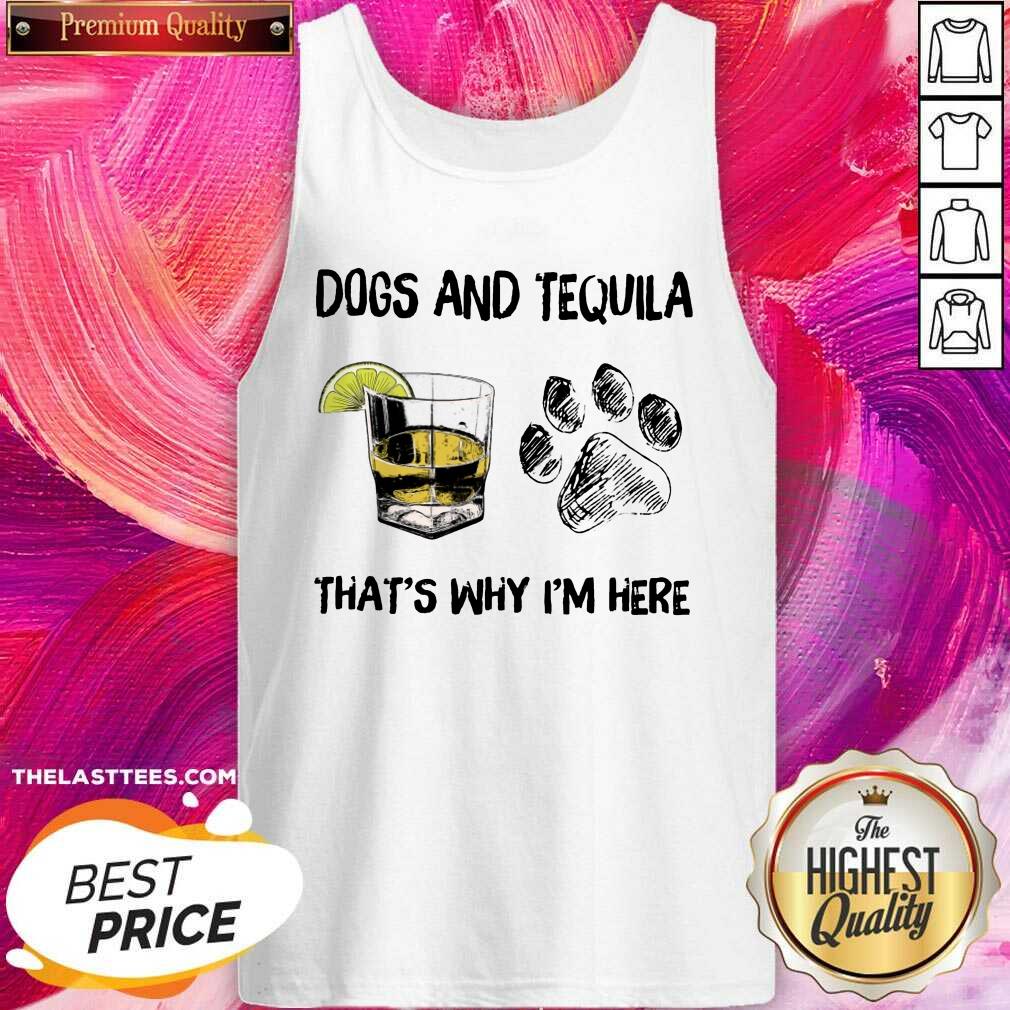 Premium Dog And Wine That'S Why I'M Here Shirt