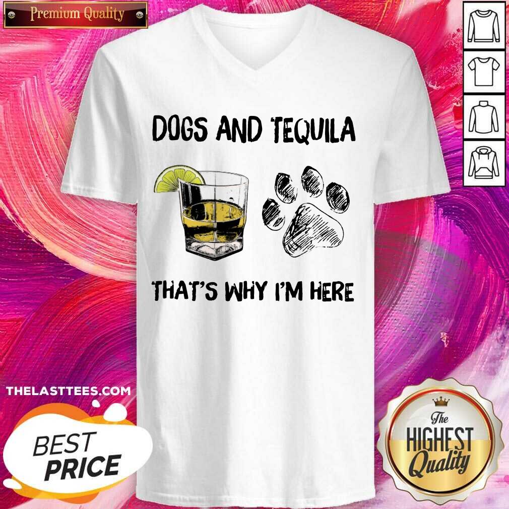 Premium Dog And Wine That'S Why I'M Here Shirt