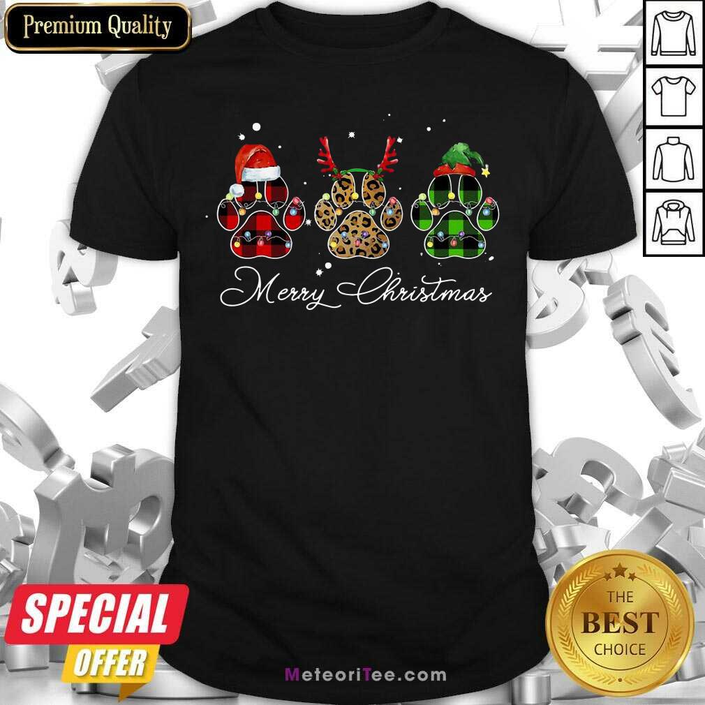 Pretty Paw Dog Santa Reindeer ELF Merry Christmas Light Shirt