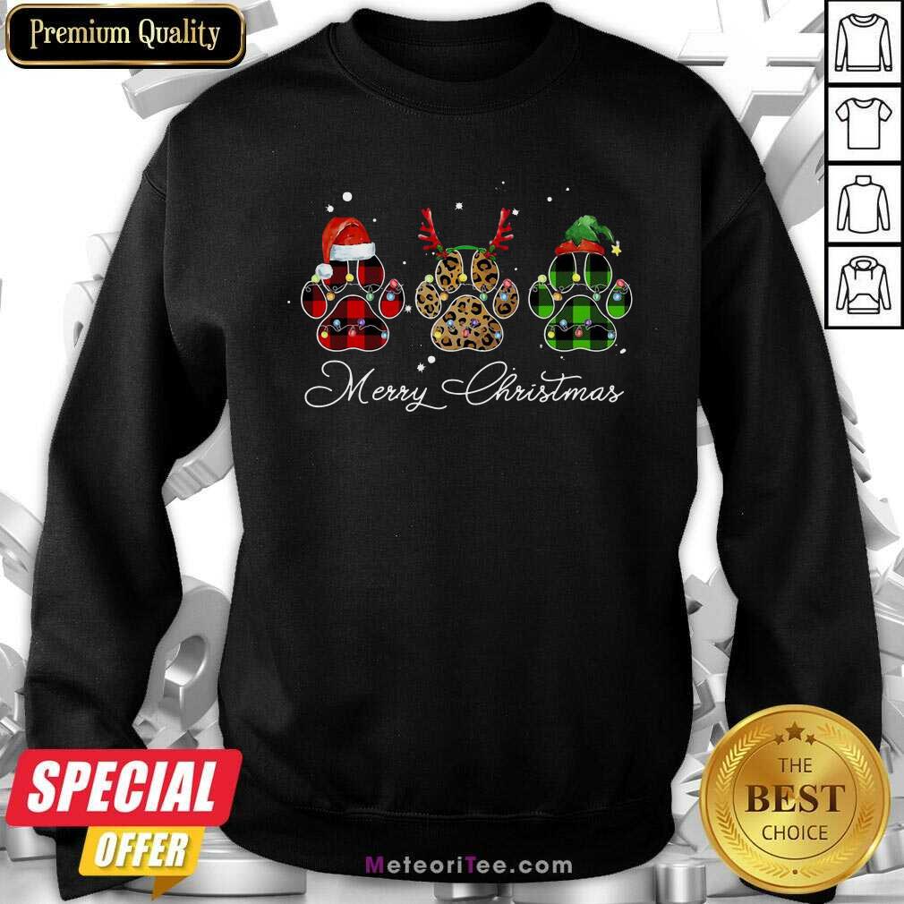 Pretty Paw Dog Santa Reindeer ELF Merry Christmas Light Shirt