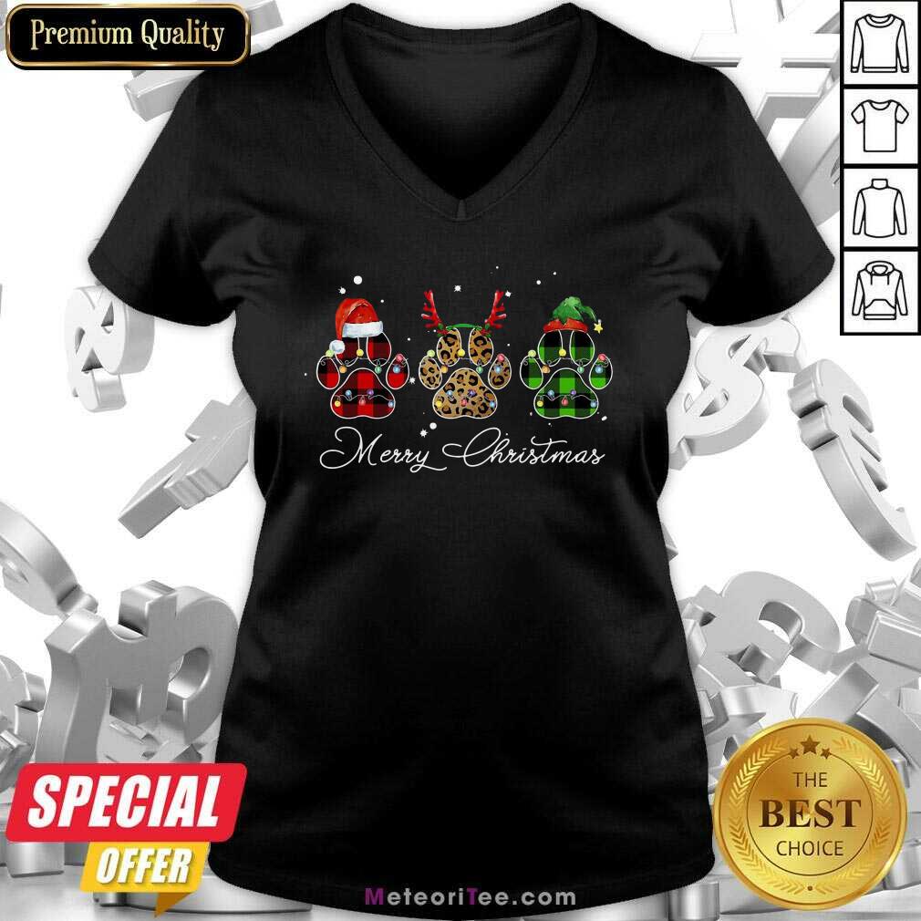 Pretty Paw Dog Santa Reindeer ELF Merry Christmas Light Shirt