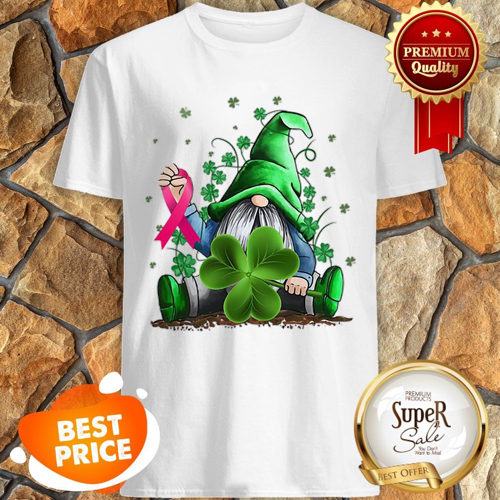 Nice Gnome Shamrock Breast Cancer Awareness Irish St. Patrick’s Day Shirt