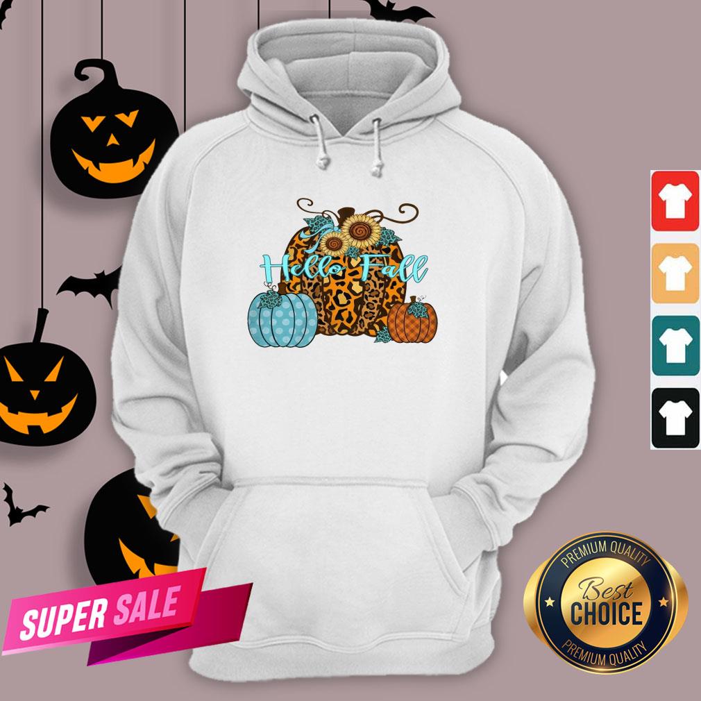 Pumpkin Hello Fall Mini Cheetah Flower Halloween Classic T-Shirt