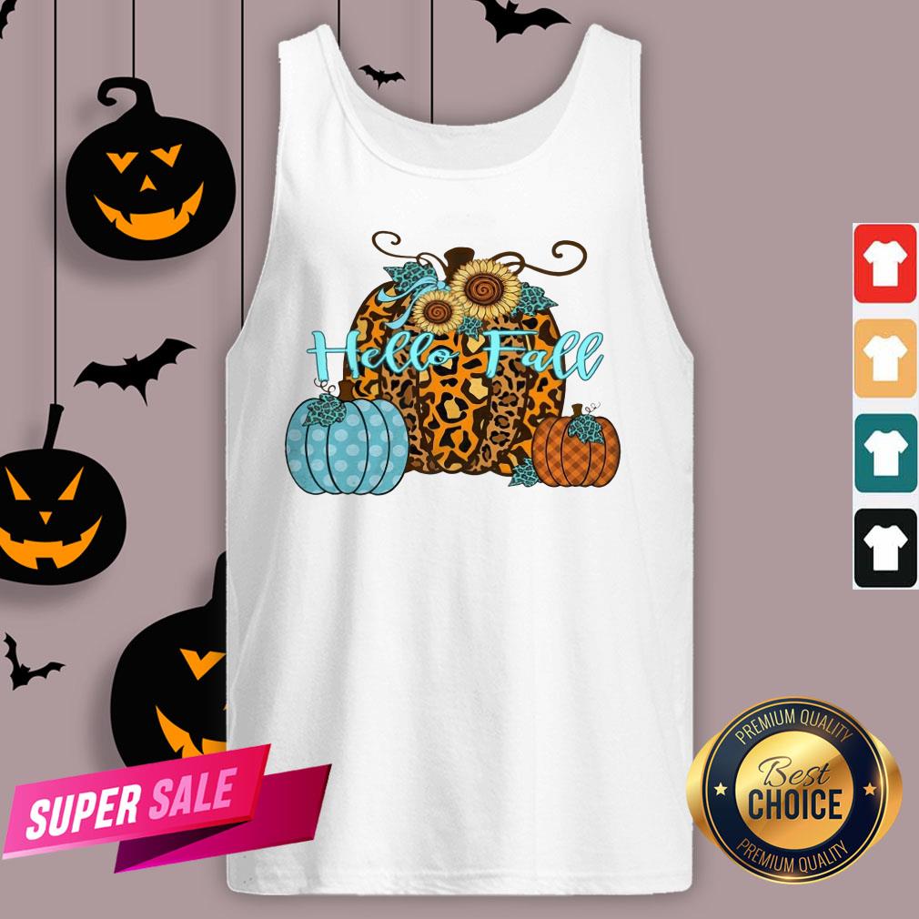 Pumpkin Hello Fall Mini Cheetah Flower Halloween Classic T-Shirt
