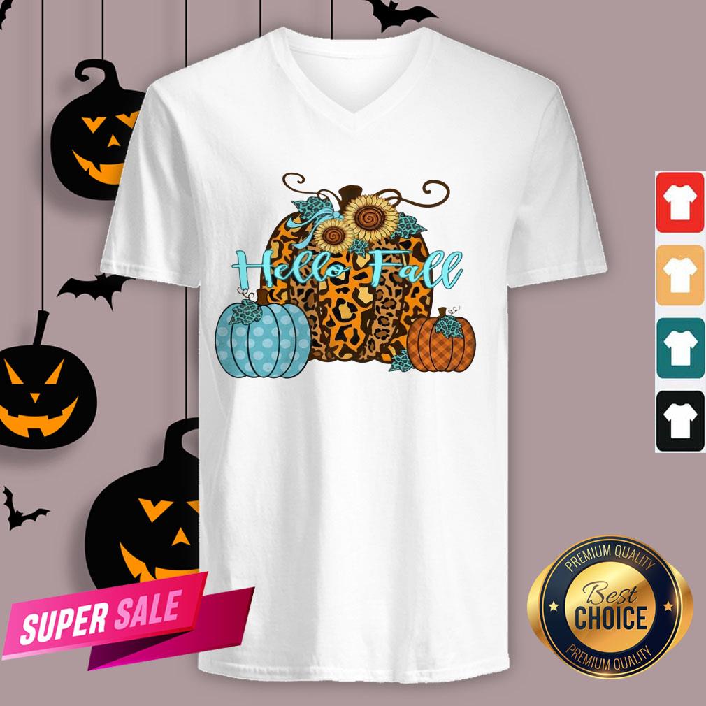 Pumpkin Hello Fall Mini Cheetah Flower Halloween Classic T-Shirt