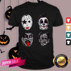 Horror Movie Character Faces Halloween Shirt