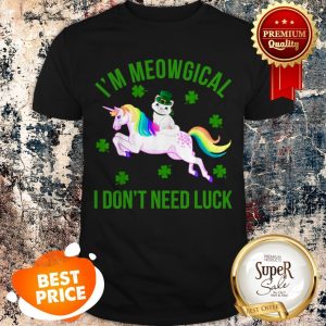 Nice I’m Meowgical St Patrick’s Day Leprechaun Cat Unicorn T-shirt