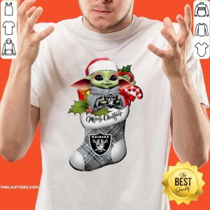 Great Baby Yoda Hug Las Vegas Raiders Ornament Merry Christmas 2020 Shirt