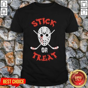 Jack Voorhees Face Stick Or Treat Hockey Halloween Shirt