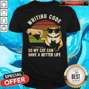 Vintage Writing Code So My Cat Can have A Better Life Shirt