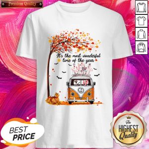 Pro Hippie Car Flamingoes Its The Most Wonderful Time Of The Year Halloween Autumn Shirt