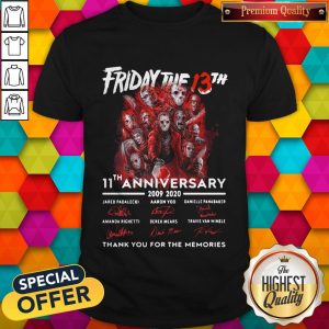 Friday The 13th 11th Anniversary 2009-2020 Thank You For The Memories Signatures Halloween Shirt