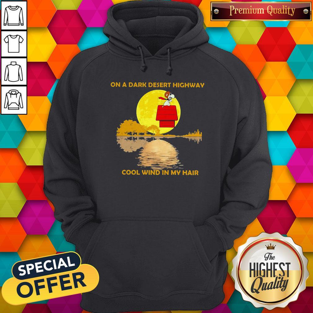 Snoopy On A Dark Desert Highway Cool Wind In My Hair Halloween Shirt