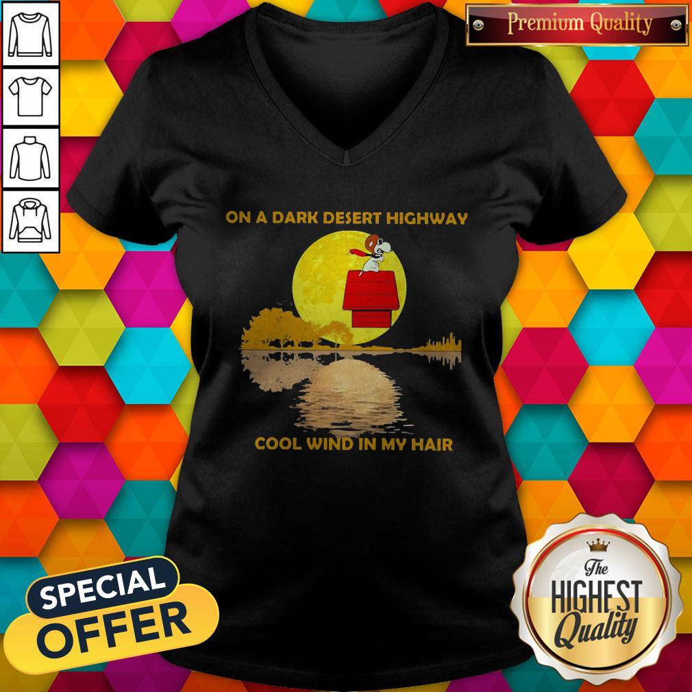 Snoopy On A Dark Desert Highway Cool Wind In My Hair Halloween Shirt
