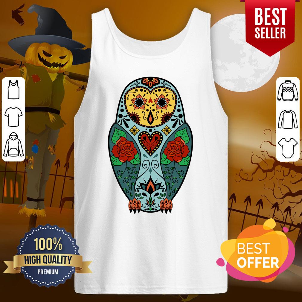 Sugar Skull Barn Owl Day Of The Dead Shirt