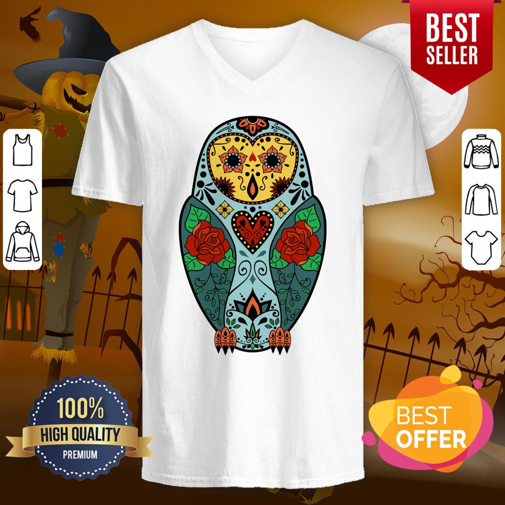 Sugar Skull Barn Owl Day Of The Dead Shirt