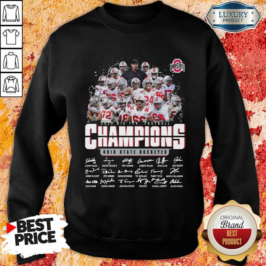Terrified Ohio State 2020 Champions Player 4 Signatures Shirt