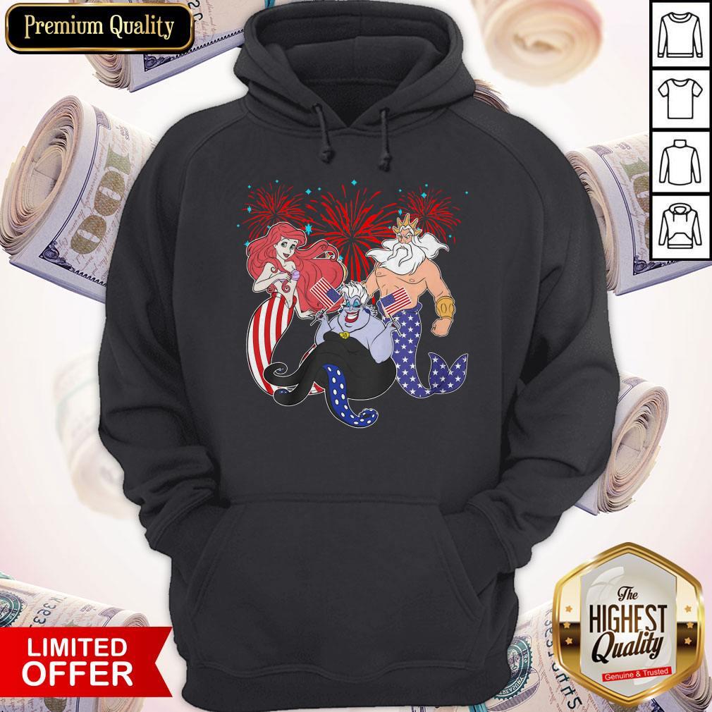The Little Mermaid Happy The 4th Of July American Flag Independence Day Shirt