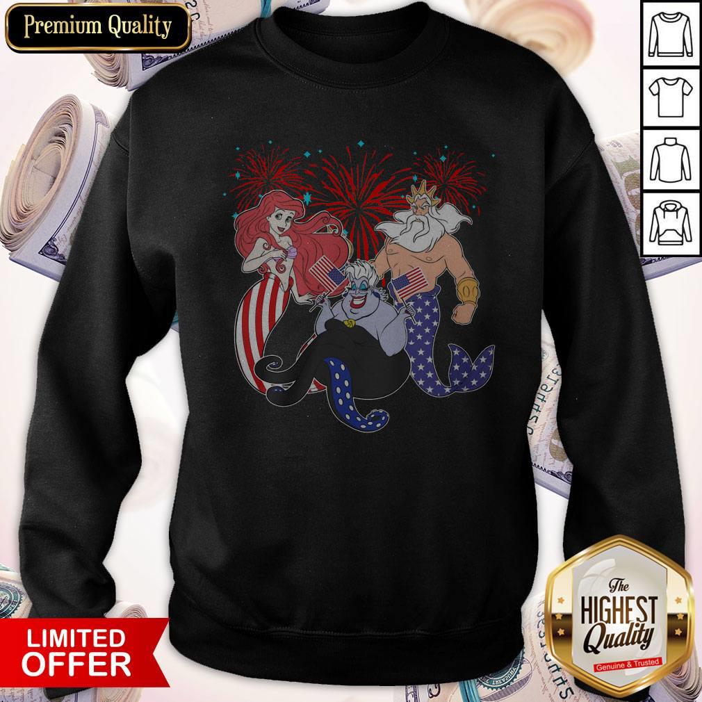 The Little Mermaid Happy The 4th Of July American Flag Independence Day Shirt