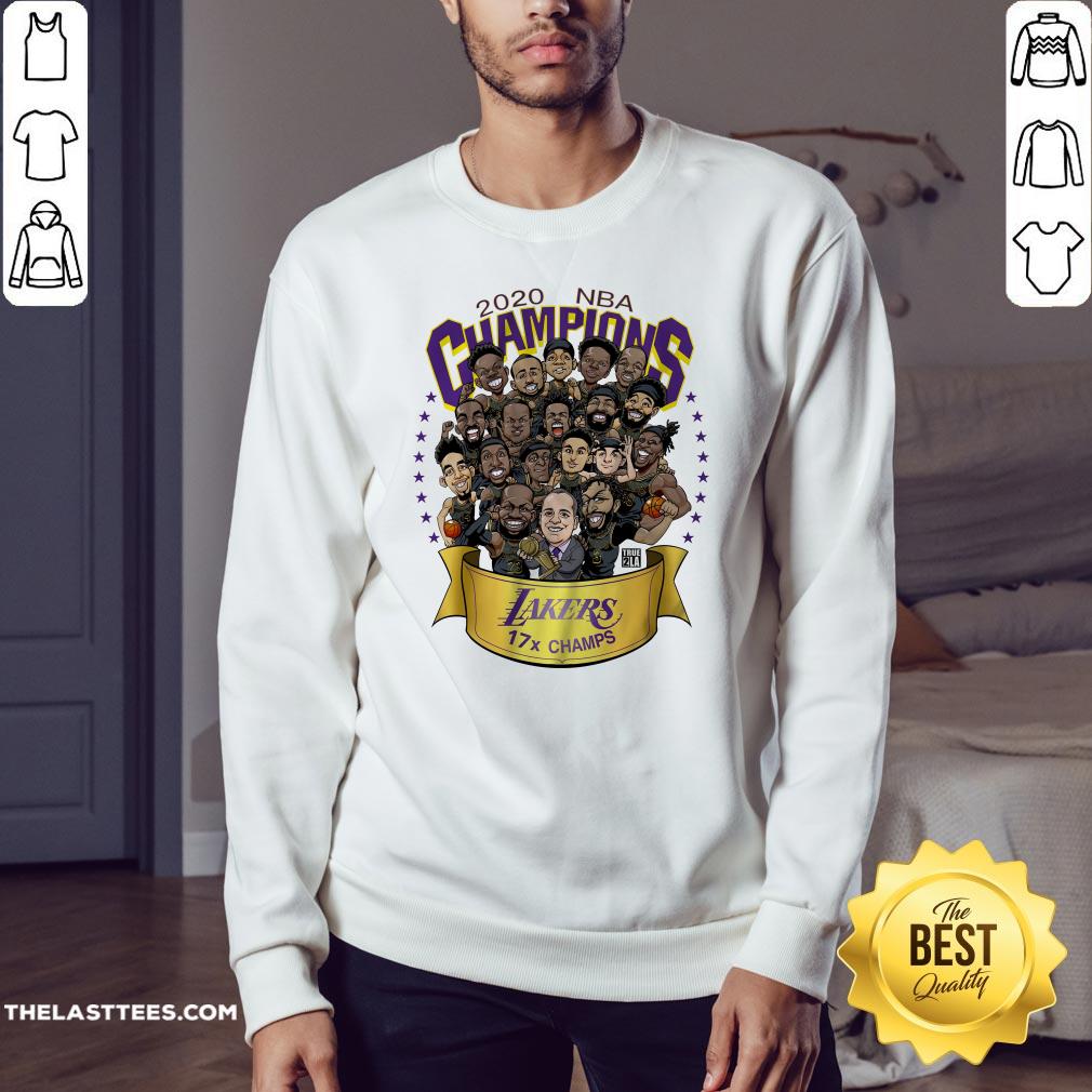 Top 2020 NBA Champions Los Angeles Lakers 17 Champs Cartoon Shirt