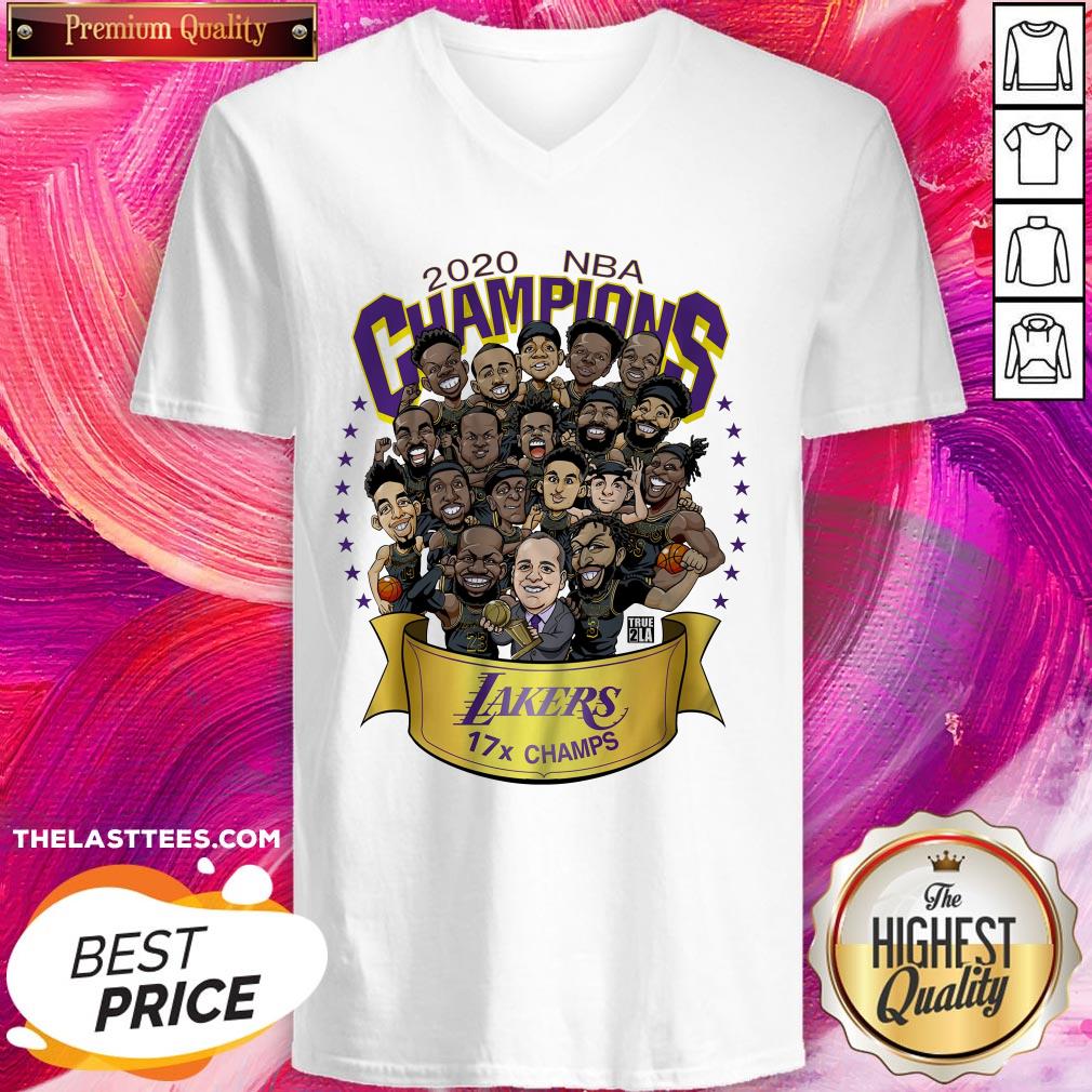 Top 2020 NBA Champions Los Angeles Lakers 17 Champs Cartoon Shirt