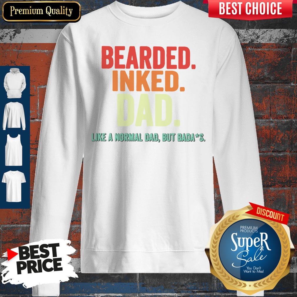 Top Bearded Inked Dad Like A Normal Dad But Badas Vintage Shirt