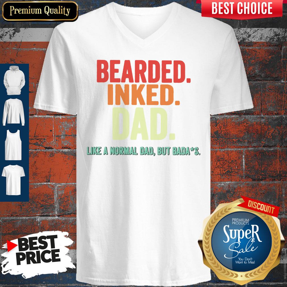 Top Bearded Inked Dad Like A Normal Dad But Badas Vintage Shirt