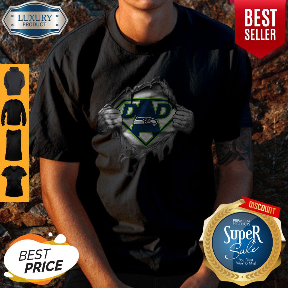 Top Blood Inside Me Dad Seattle Seahawks Logo Shirt