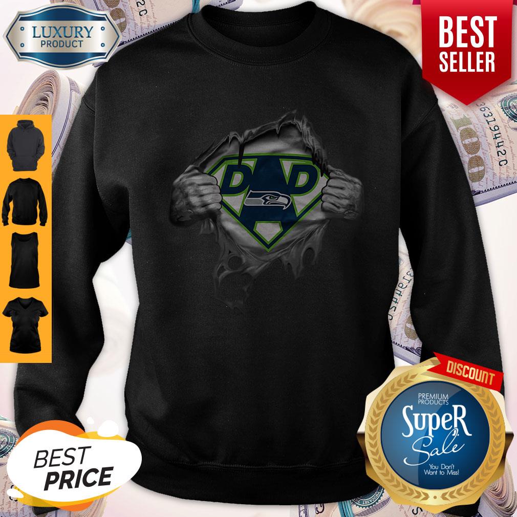 Top Blood Inside Me Dad Seattle Seahawks Logo Shirt